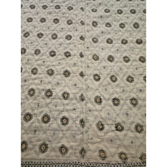 Vintage Hand Quilted Log Cabin Housetop Quilt Concentric Squares Abstract 6x7 - Picture 14 of 16